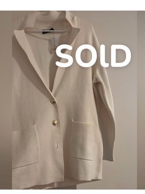 Lane Bryant Cream Blazer with Gold Buttons